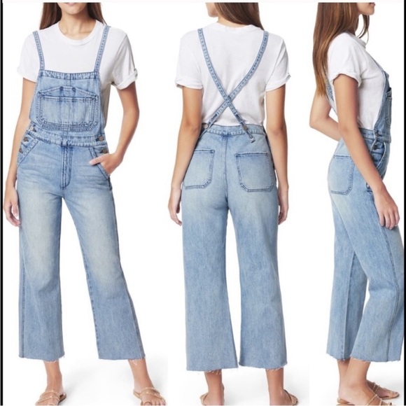 Joe’s Jeans New w Tag Wide Leg Denim Bib Overalls Captivate Wash XS - Picture 1 of 15